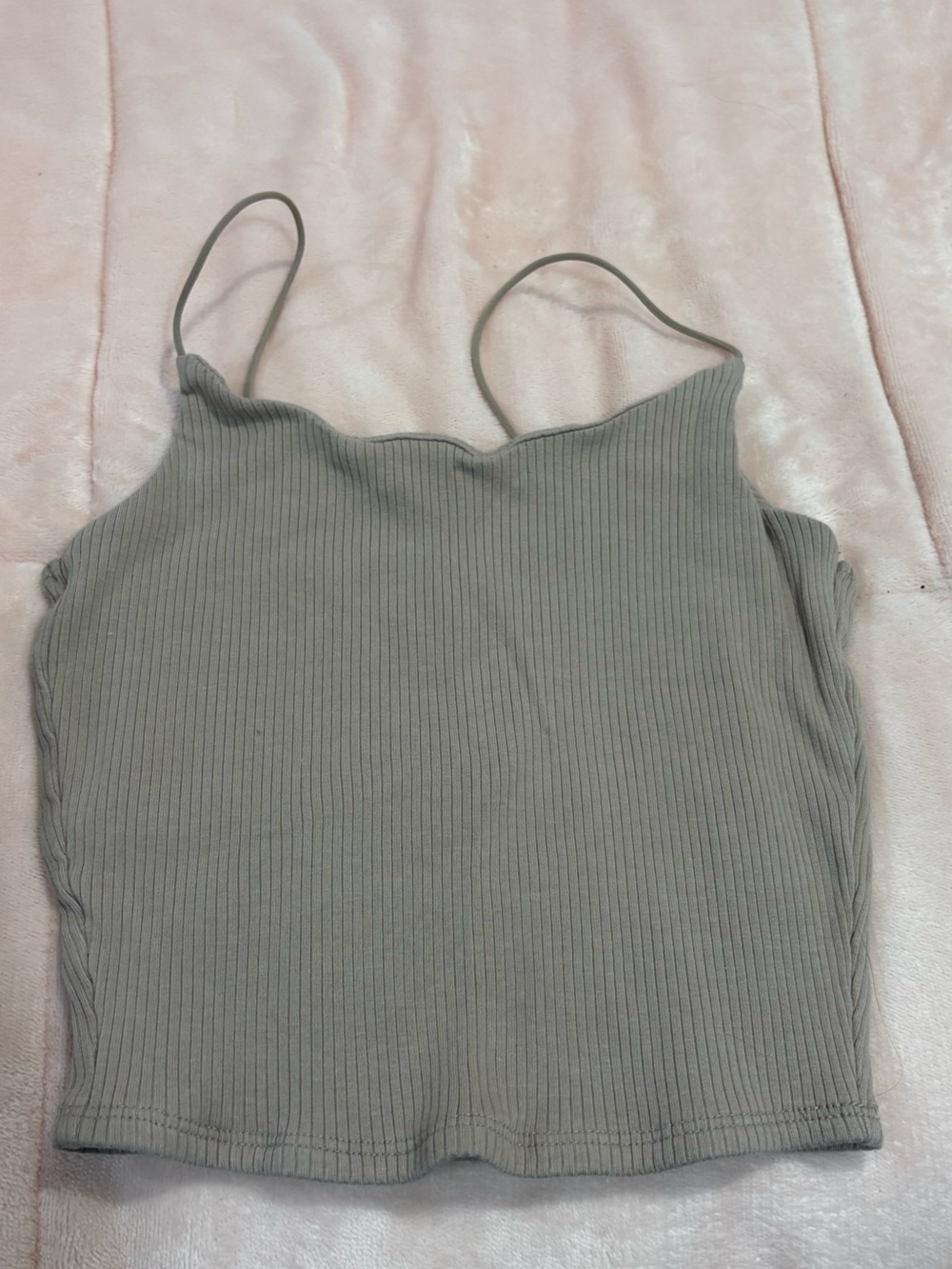Garage beige Ribbed Spaghetti Strap Crop Cami